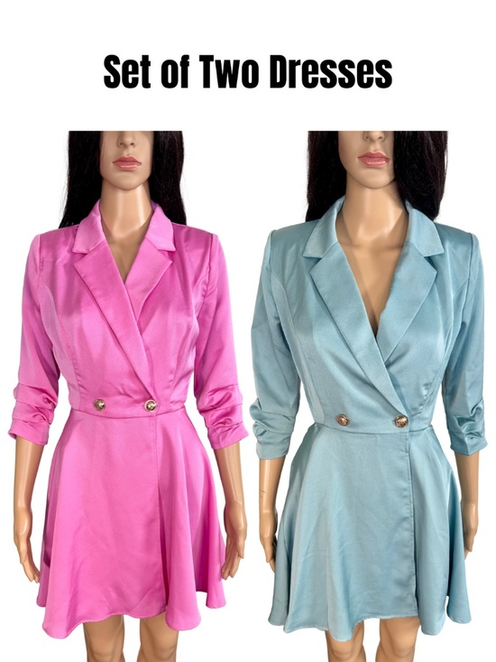 A. PEACH Dresses & Skirts - SET OF TWO FIT AND FLARE WRAP MINI DRESSES SIZE SMALL - NWOT